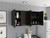 47" Black Wood Wall Mounted Accent Cabinet With Four Doors