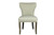 Set of Two Ivory and Brown Upholstered Fabric Dining Parsons Chairs