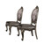 Set of Two Silver and Platinum Upholstered Faux Leather And Solid Wood King Louis Back Dining Side Chairs