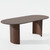 66" Brown Solid Wood Double Pedestal Base Oval Dining Table - Brown Color