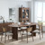 66" Brown Solid Wood Double Pedestal Base Oval Dining Table - Brown Color