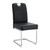 Set of Four Black and Silver Faux Leather and Metal Dining Side Chairs
