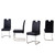 Set of Four Black and Silver Faux Leather and Metal Dining Side Chairs