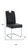 Set of Four Black and Silver Faux Leather and Metal Dining Side Chairs