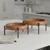 Set of Two Brown Solid Wood Handmade Round Serving Trays With Stands
