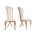 Set of Two Tufted Beige And Rose Gold Upholstered Velvet Dining Side Chairs