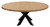 72" Natural And Black Rounded Solid Wood And Iron Pedestal Base Dining Table