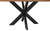 72" Natural And Black Rounded Solid Wood And Iron Pedestal Base Dining Table