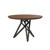 47" Brown and Gray Wood and Stainless Steel Cross Leg Base Round Top Dining Table