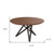 47" Brown and Gray Wood and Stainless Steel Cross Leg Base Round Top Dining Table