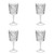 Set of Four Clear Paisley Acrylic Stemmed All Purpose Wine Glass