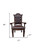 Set of Two Tufted Brown and Redwood Upholstered Faux Leather And Solid Wood Dining Arm Chairs