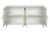 60" White Ribbed Texture Wood And Glass Sideboard with Four Doors