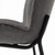 Set of Two Gray and Black Upholstered Fabric Dining Side Chairs
