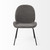 Set of Two Gray and Black Upholstered Fabric Dining Side Chairs