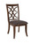 Set of Two Brown and Dark Brown Upholstered Microfiber Dining Side Chairs