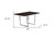 59" Espresso And Silver Solid Wood And Metal Sled Base Dining Table