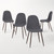 Set of Four Gray and Brown Fabric and Steel Dining Side Chairs