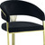 Black and Gold Upholstered Velvet Partially Open Back Dining Side Chair - 880016628432