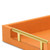 16" Orange And Gold Faux Shagreen Handmade Serving Tray With Handles