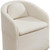 Beige Chenille Wing Back Dining Side Chair With Wheels