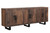 100" Dark Brown Distressed Reclaimed Wood Sideboard with Six Doors