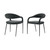Set of Two Gray And Black Upholstered Polyester Open Back Dining Arm Chairs