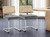 Set of Two Gray and Silver Upholstered Velvet Dining Side Chairs