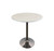 36" White and Silver Wood and Metal Pedestal Base Round Top Dining Table