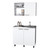 24" X 39" White Stainless Steel and Wood Utility Cabinet With Sink