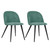 Set of Two Green and Black Upholstered Fabric Dining Side Chairs