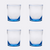 Set of Four Blue Acrylic Stemless Whiskey Glass