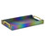 16" Rainbow Faux Shagreen Serving Tray With Handles