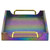 16" Rainbow Faux Shagreen Serving Tray With Handles