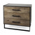 20" Brown and Black Distressed Accent Cabinet With Three Drawers