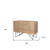 44" Natural and Black Solid Wood and Metal Carved Geometric Accent Cabinet With Two Doors