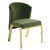 Set of Two Green and Gold Upholstered Velvet And Steel Wing Back Dining Side Chairs - 880016444537