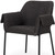 Gray and Black Upholstered Fabric Dining Arm Chair