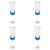 Set of Four Clear and Blue Acrylic Stemmed Flutes