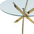 54" Clear and Gold Glass and Metal Cross Leg Base Round Top Dining Table - Gold Glass