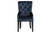 Tufted Dark Blue and Black Upholstered Velvet Dining Parsons Chair