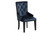 Tufted Dark Blue and Black Upholstered Velvet Dining Parsons Chair - 880016819823