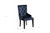 Tufted Dark Blue and Black Upholstered Velvet Dining Parsons Chair