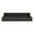 16" Black Wood and Vinyl Faux Shagreen Serving Tray With Gold Handles