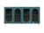 60" Teal Blue Ribbed Texture Sideboard with Four Doors