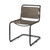 Brown And Black Leather Metal Open Back Dining Side Chair
