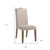 Cream and Brown Upholstered Linen Dining Parsons Chair
