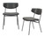 Set of Two Gray and Black Upholstered Faux Leather Open Back Dining Side Chairs