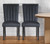 Set of Two Black Upholstered Velvet Dining Side Chairs Decor