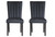 Set of Two Black Upholstered Velvet Dining Side Chairs Decor